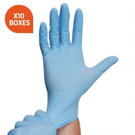 Promo Premium Nitrile Powder Free Gloves Blue (100) 10 Boxes